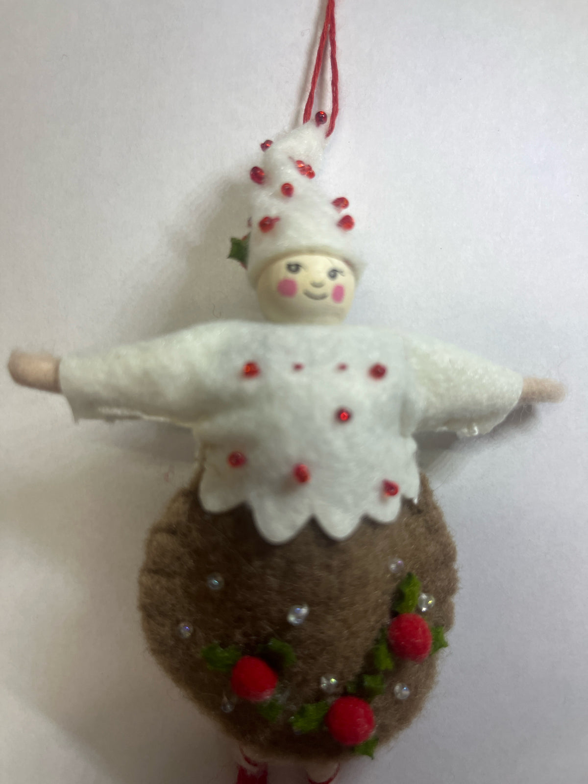 Pixie Ornament w/Holly