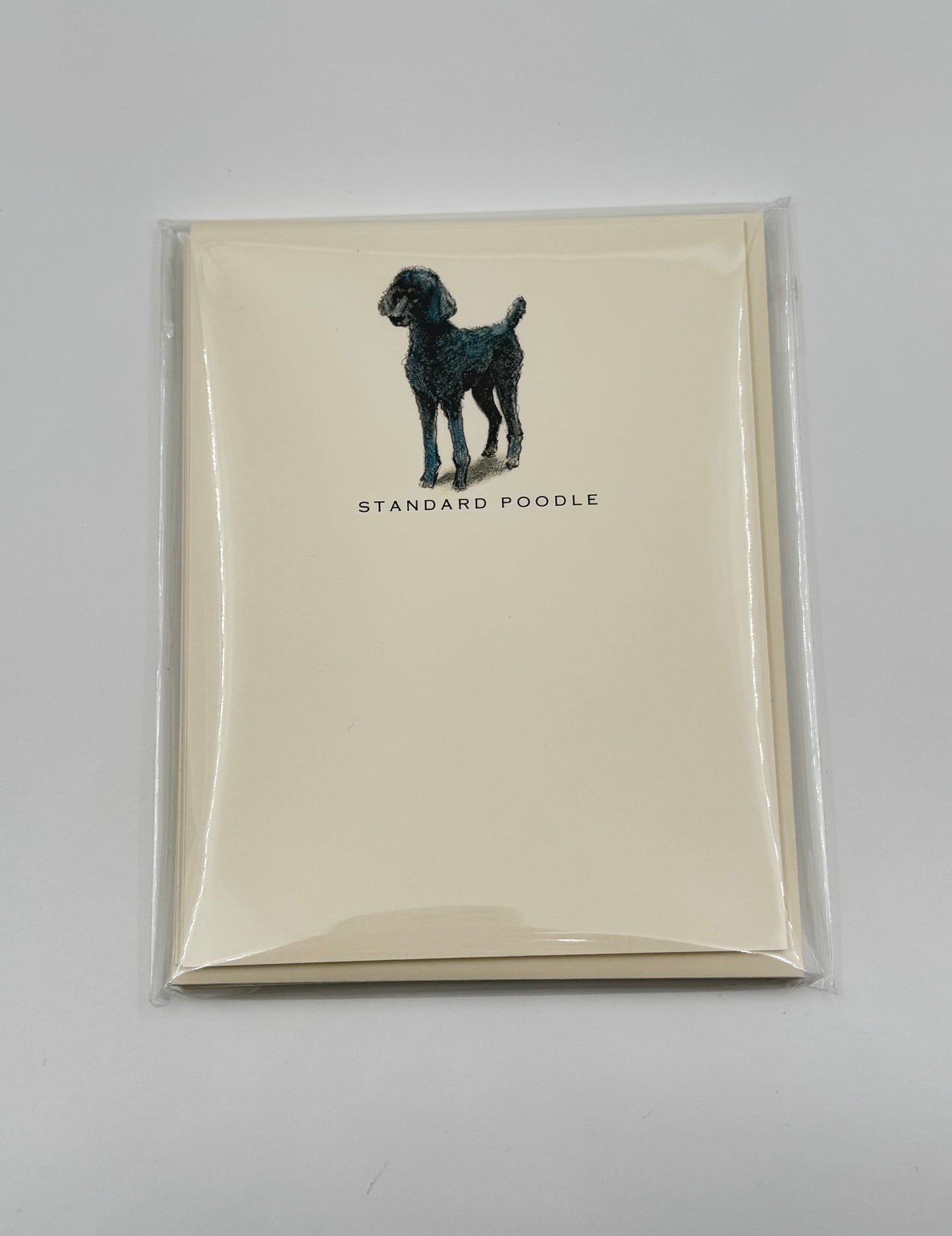 Fable & Sage Standard Poodle Flat Note Cards – Set of 6 with Envelopes