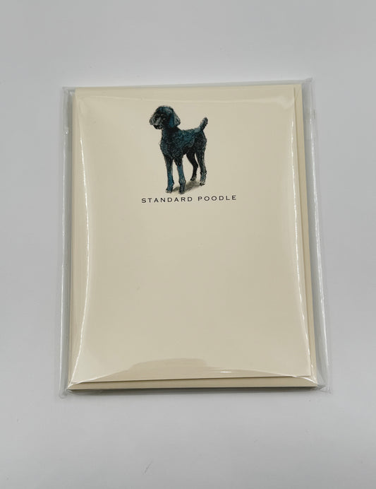 Fable & Sage Standard Poodle Flat Note Cards – Set of 6 with Envelopes