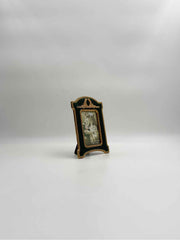 Green Enamel With Gold Tone Metal Picture Photo Frame