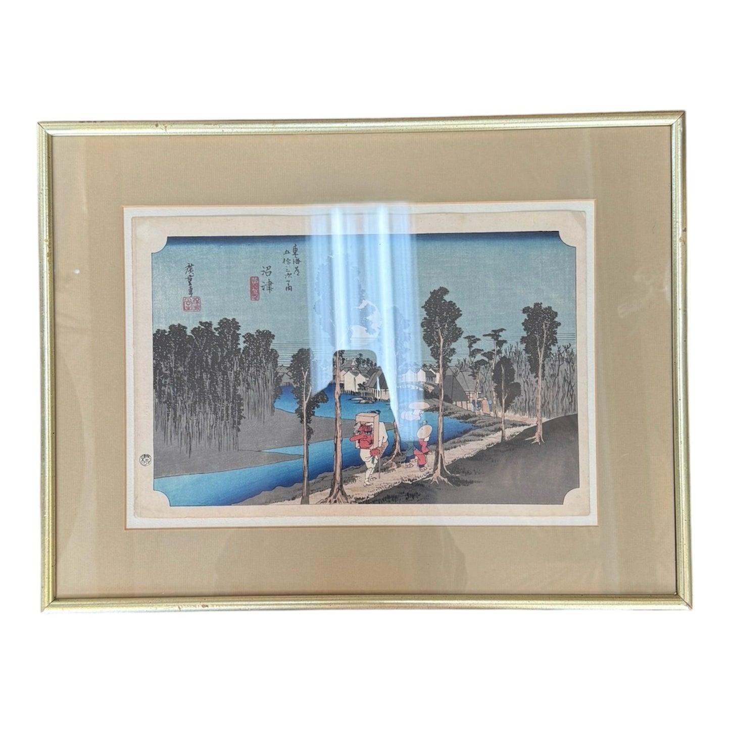 Hiroshige Framed Japanese Woodblocks- Set Of 2