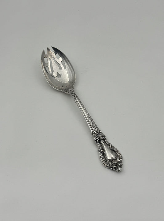 Lunt Sterling Silver Pierced Serving Spoon – “Eloquence” Pattern