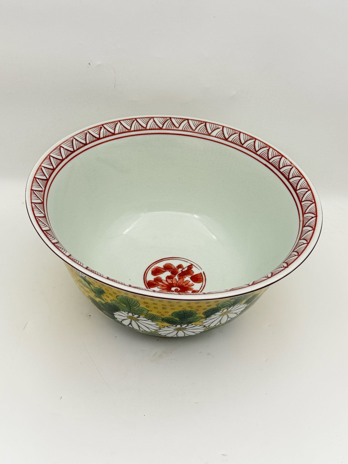 Yellow Chrysanthemum Flower Japanese Bowl