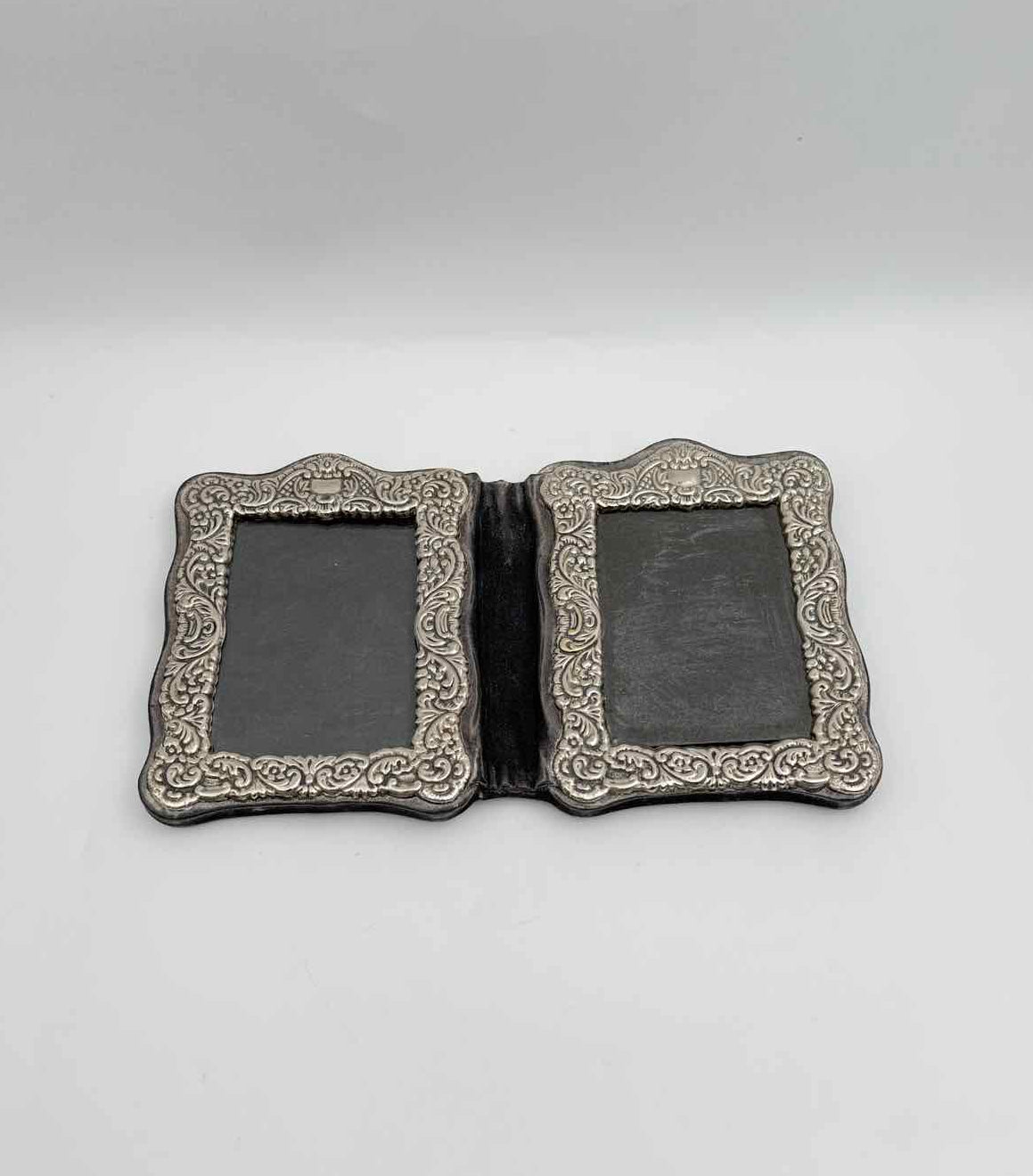 Sterling Silver Double Picture Frame for 3x4 Photos Decor Vintage