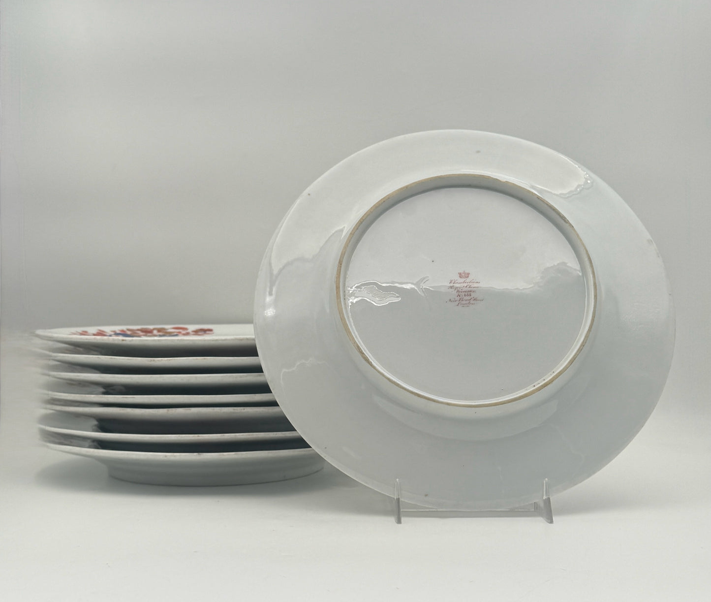 Antique 19th Century Chamberlain Worcester Imari Plates- Set Of 8
