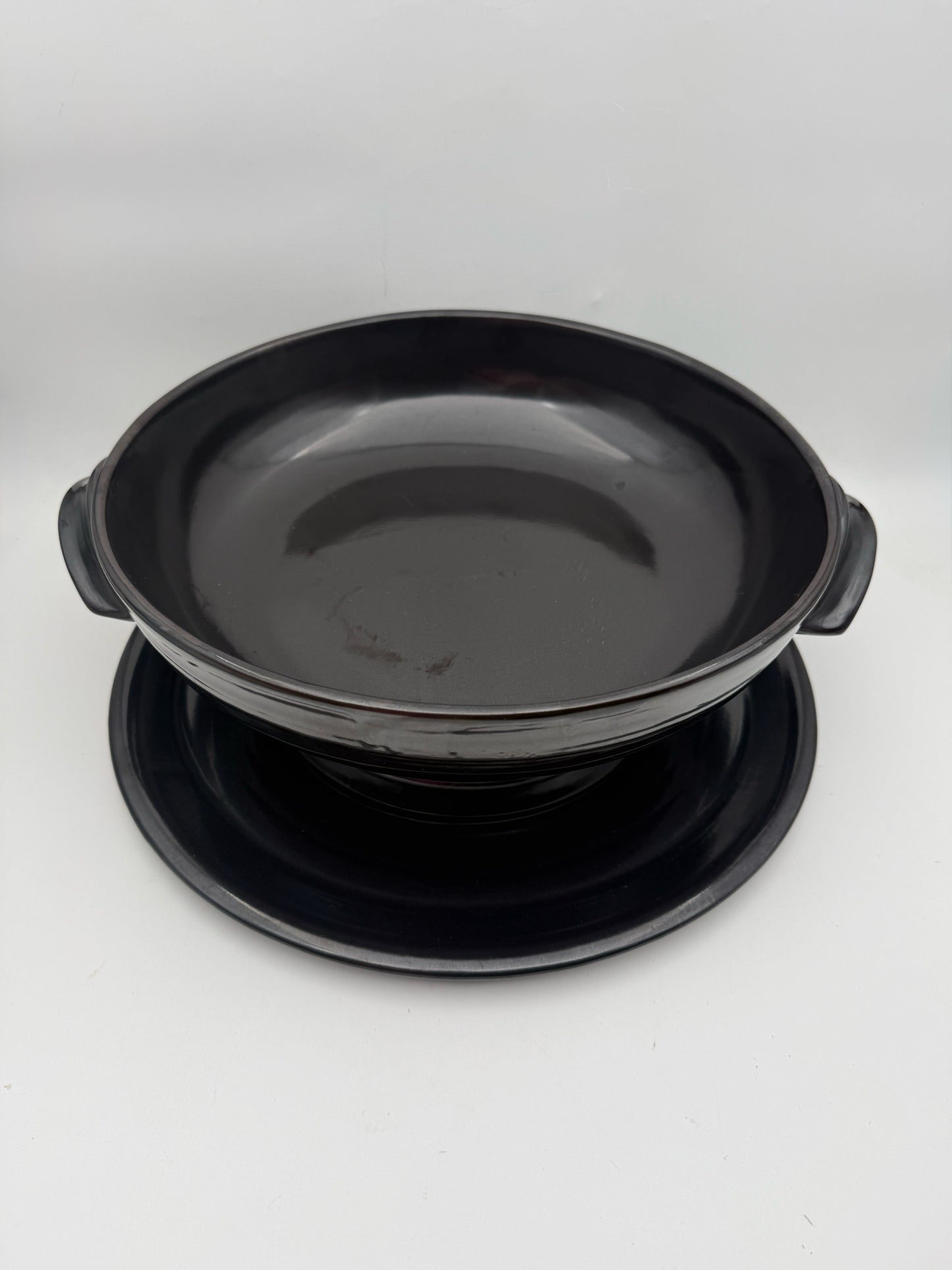 Williams Sonoma Black Serving Dish With Plate