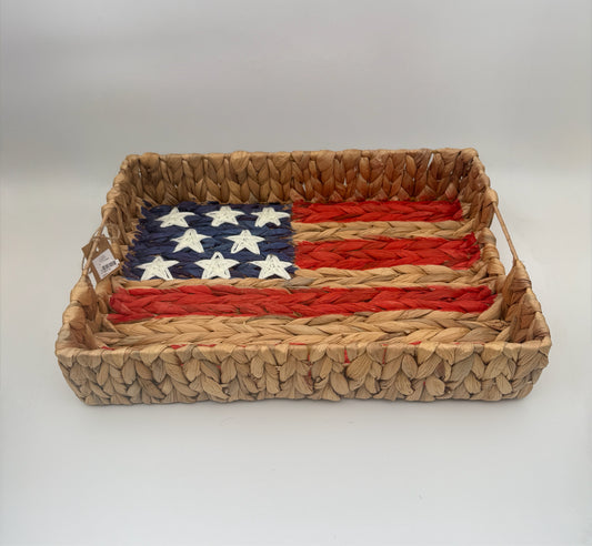 American Flag Woven Tray