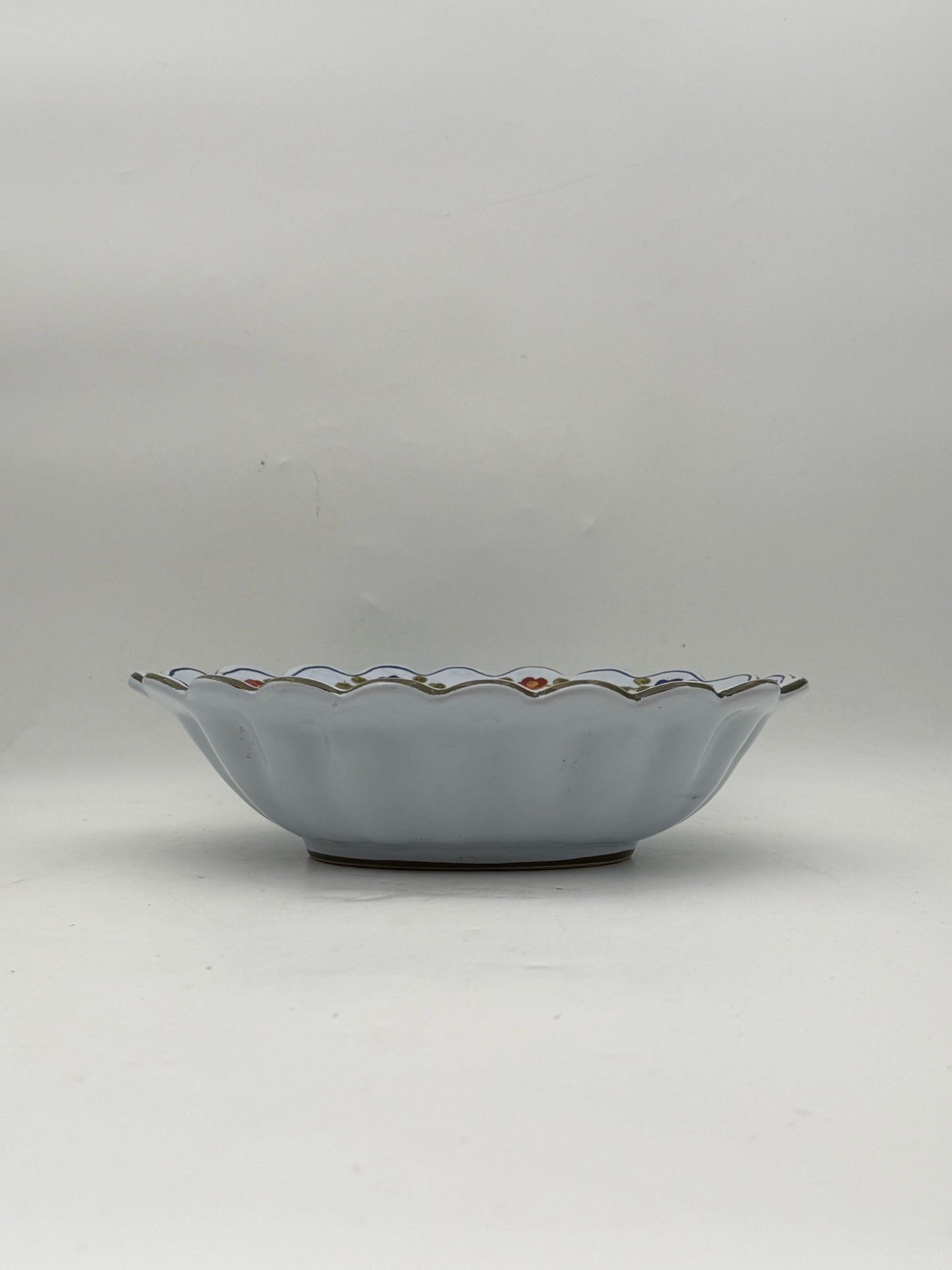 AMM Blue Carnation Ruffle Edge Bowl