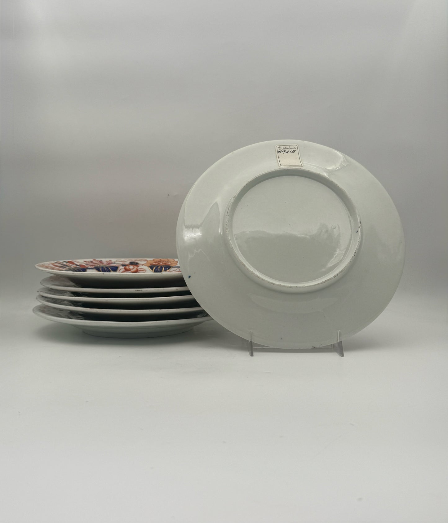 Antique 19th Century Imari Style Porcelain Plates- Set Of 6