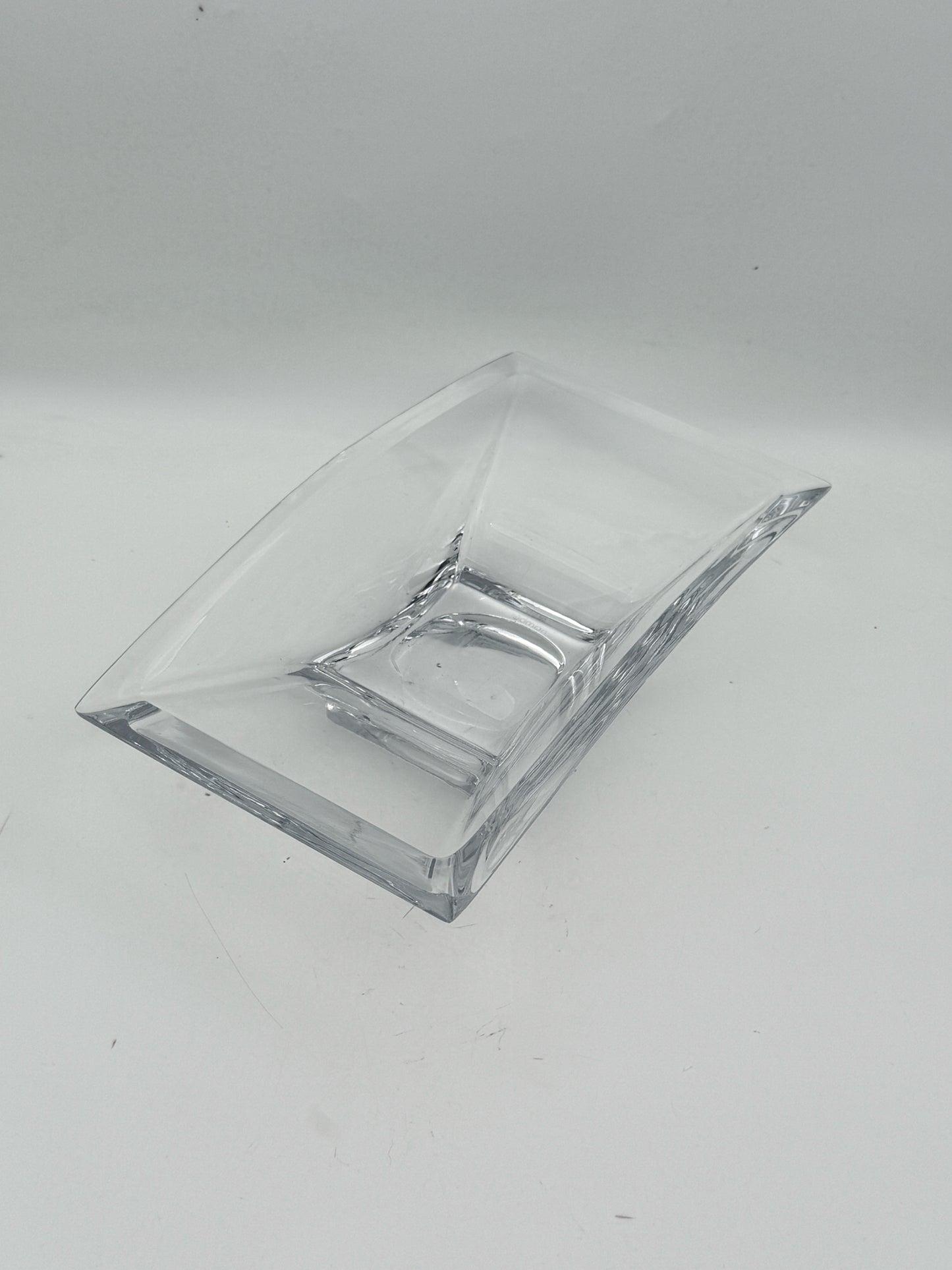Nambe Crystal Rectangular Crystal Bowl By Karim Rashid