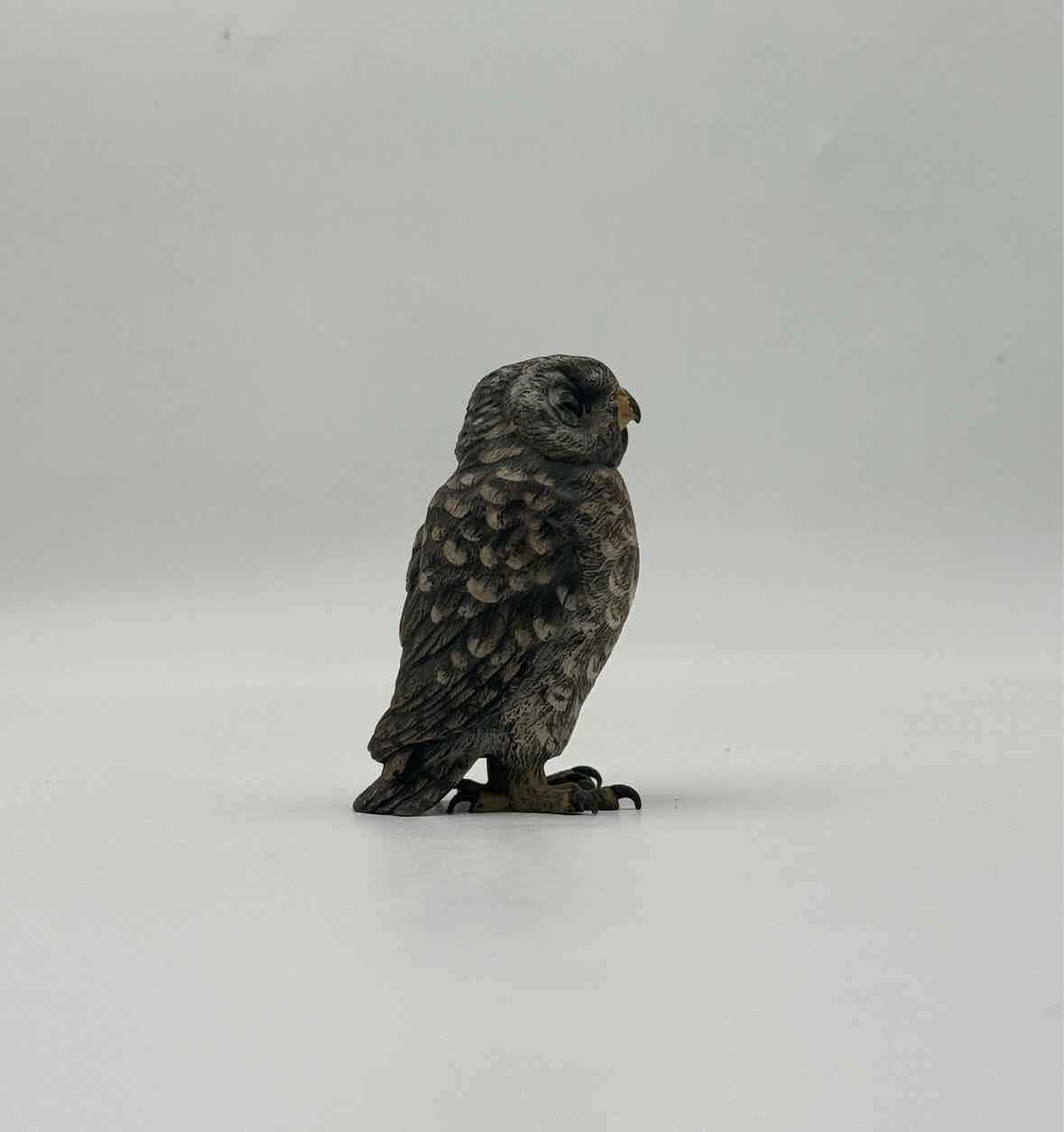 1900 Cold Painted Vienna Bronze Owl Figurine Marked "B"