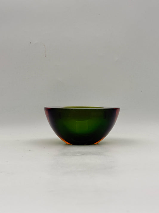 Murano Green And Orange Bowl