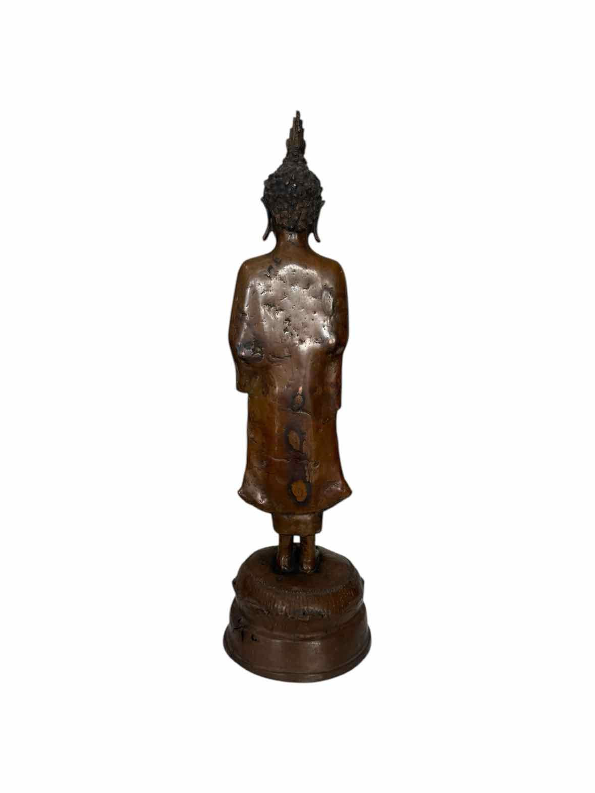 Large Casted Bronze Standing Buddha Statue