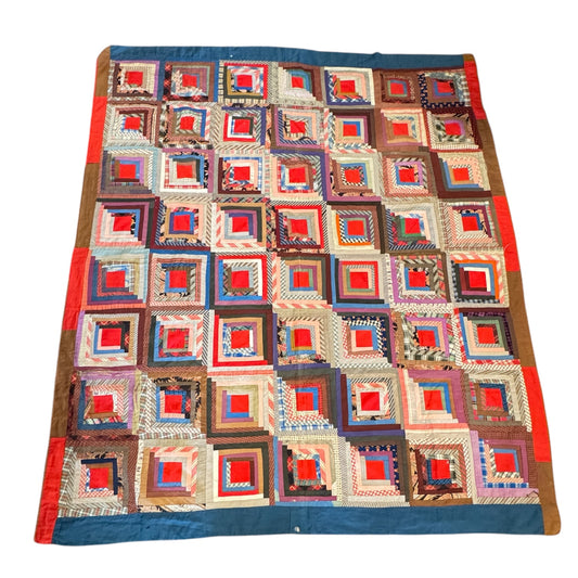 Antique Log Cabin Quilt – Hand-Pieced