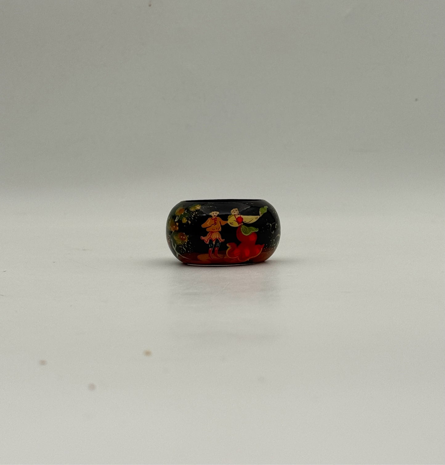 Handpainted Russian Folk Art Lacquer Napkin Rings