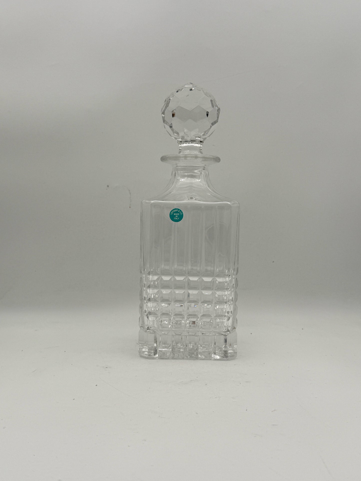 Tiffany Clear Crystal Decanter Made In Italy