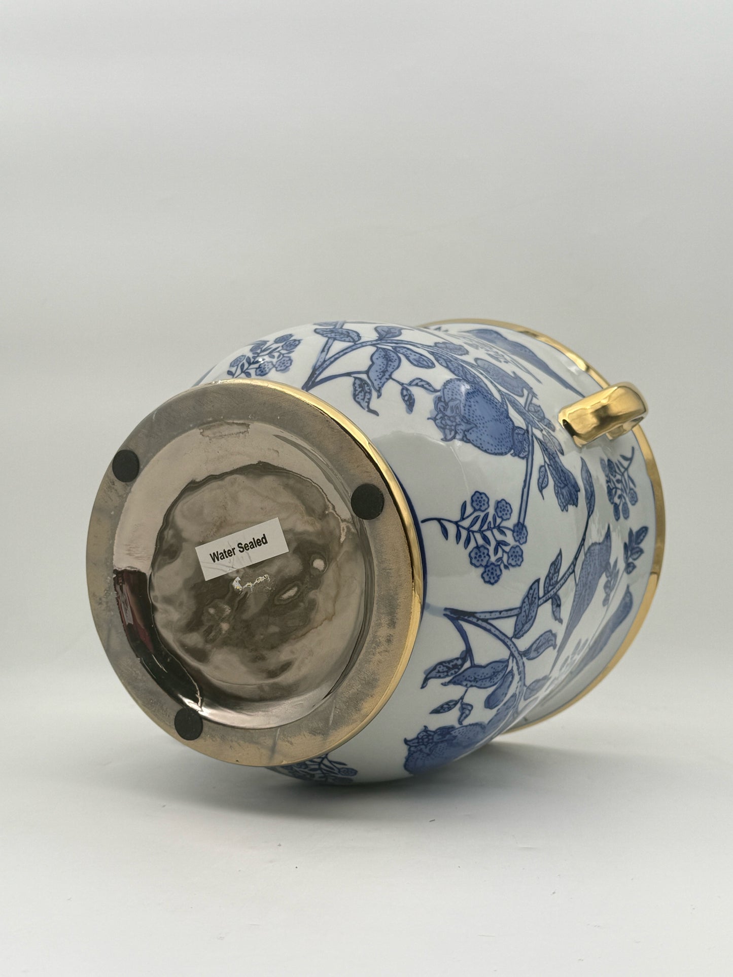 Blue And White Bird Cachepot