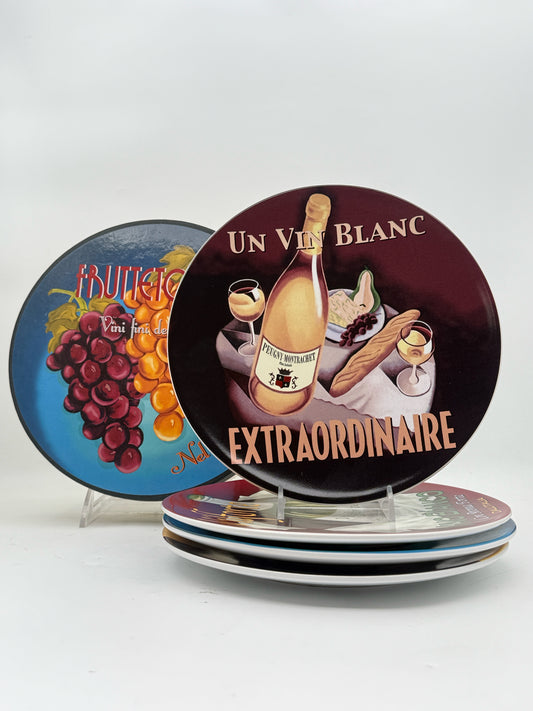 Pottery Barn "Wine Bar" Salad And Dessert Plates- Set Of 4