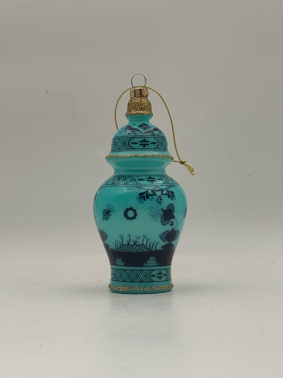 Light Blue Glitter Urn Ornament