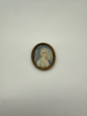 Rococo Style Portrait Of A Lady In A Brass Frame