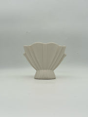 Mid Century Bauer White Fan Vase