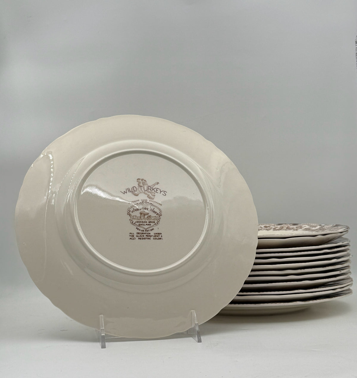 Johnson Bros "Wild Turkeys" Dinnerware Collection- 34 Pieces