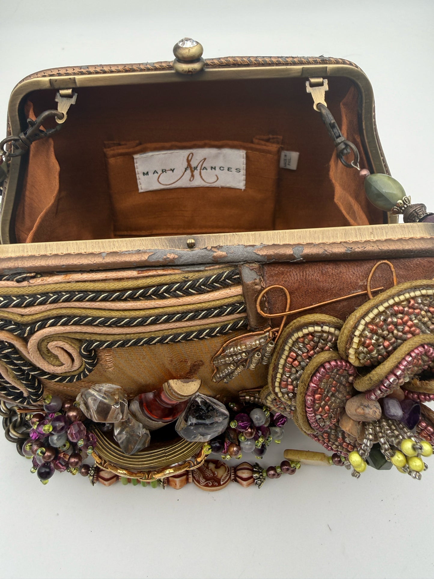 Mary Frances Convertible Clutch/Purse With Champagne Bottle Detail