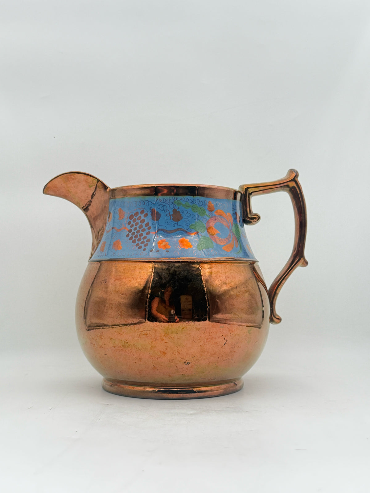 Early English Copper Lustreware Pitcher