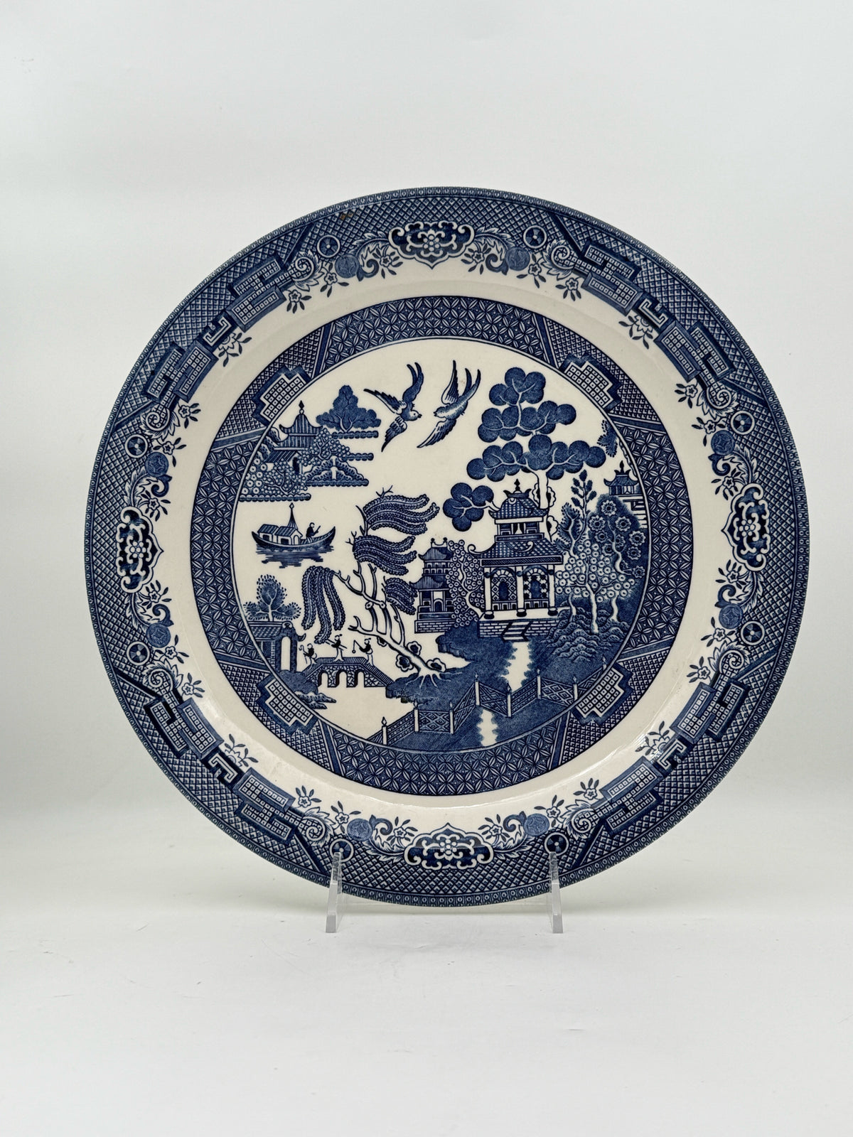 Blue Willow Round Serving Platter By Churchill