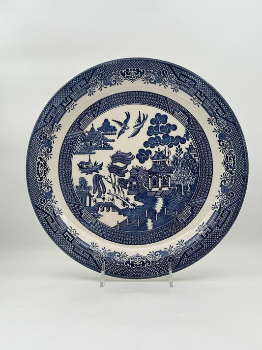 Blue Willow Round Serving Platter By Churchill
