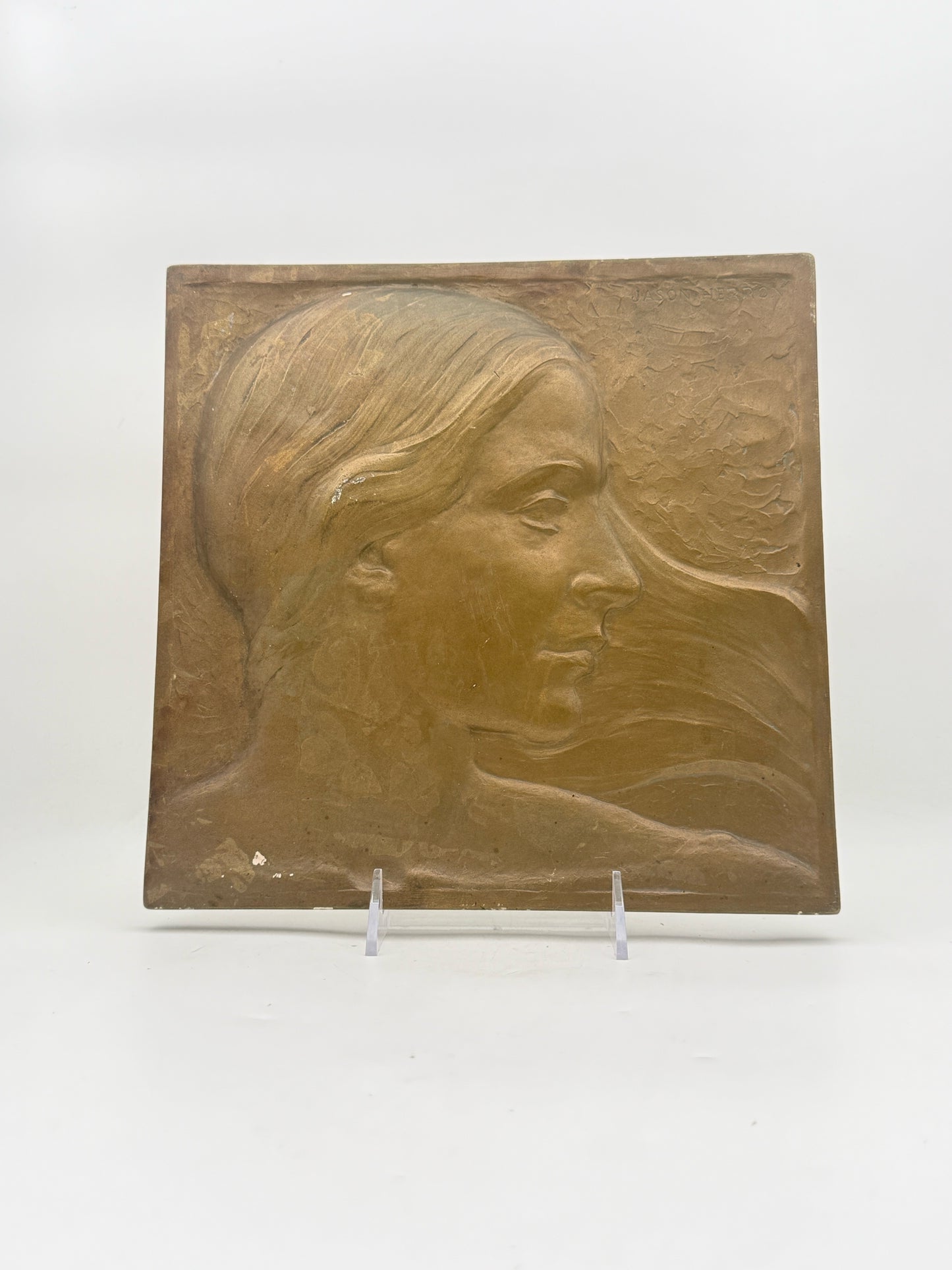 Relief Metal Panel Of A Woman's Portrait By Jason Herron