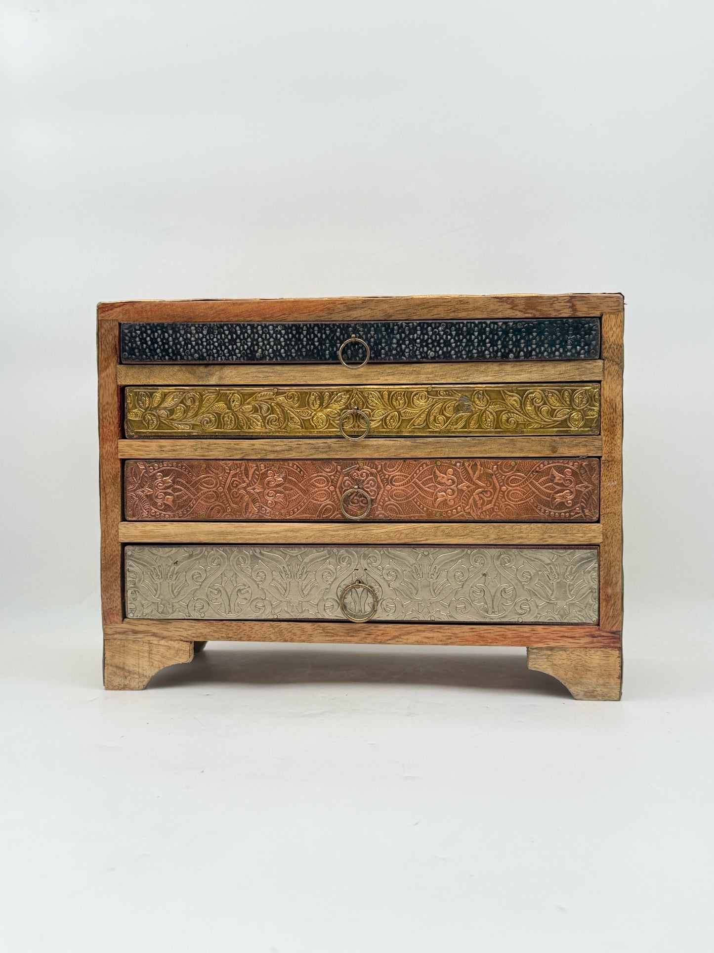 Boho Mixed Metal Trinket Jewelry Box