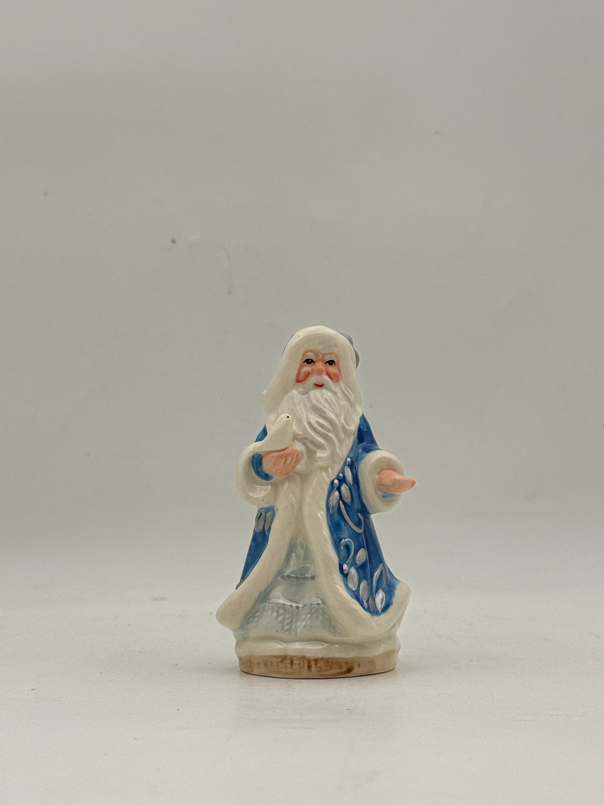 Blue Santa Claus With Polar Bear Salt And Pepper Shakers