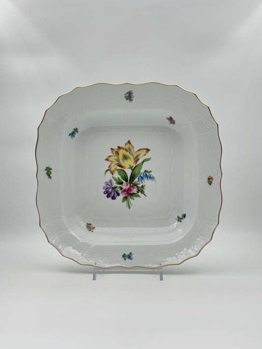 Herend Porcelain Square Open Bowl, Floral Pattern