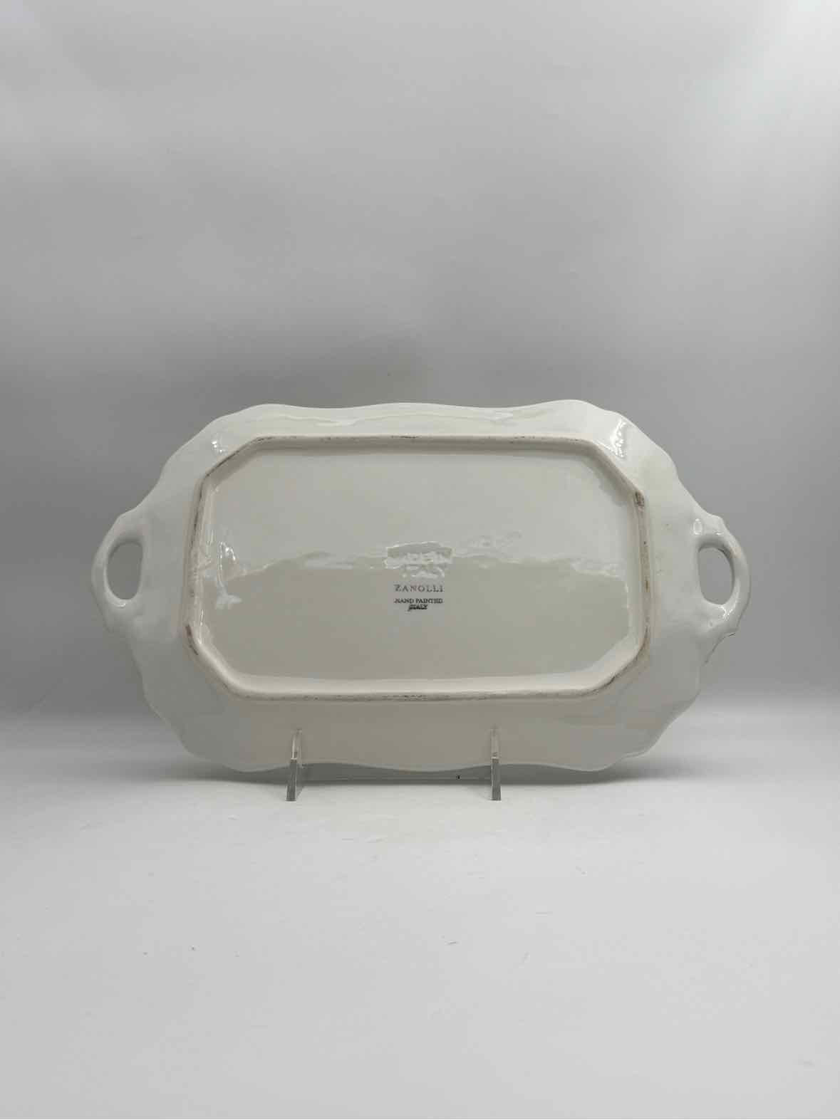 Zanolli Handpainted Grape Vine Ceramic Platter Made In Italy