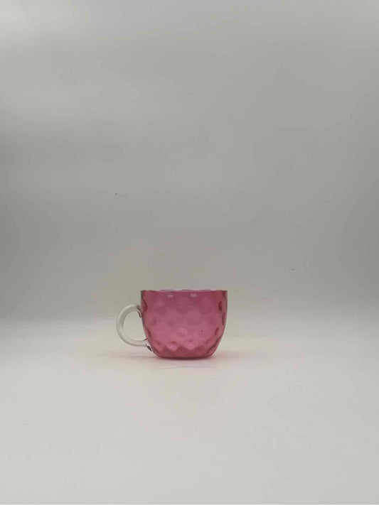 Victorian Cranberry Thumbprint Cup With Handle