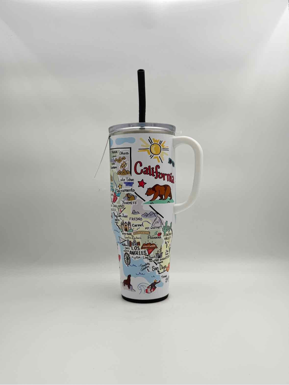California Travel Mega Mug 40oz Insulated Tumbler with Handle Lid