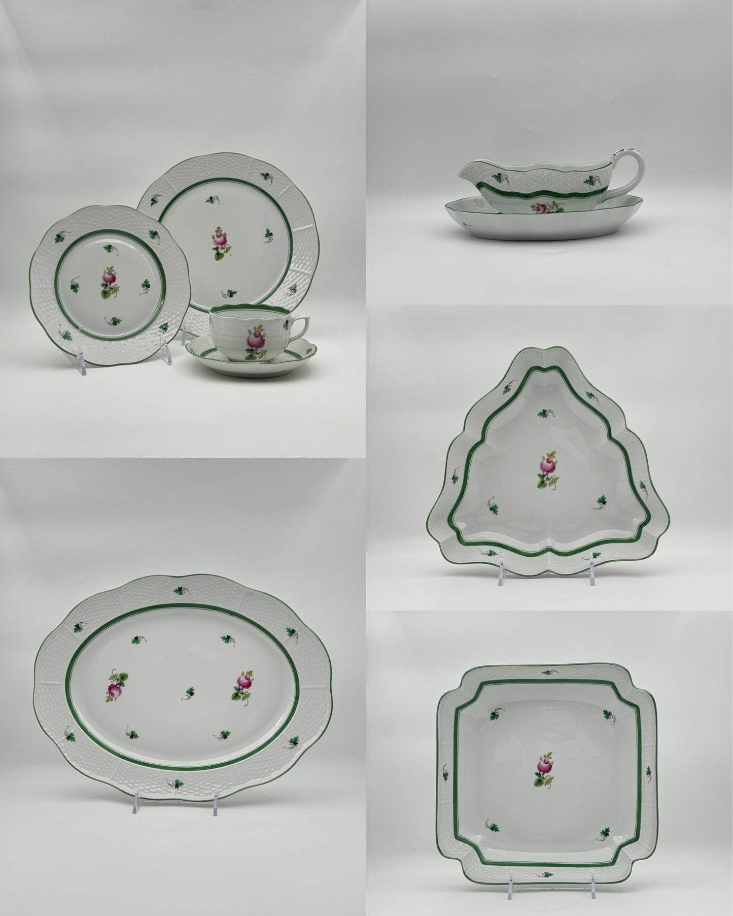 Herend “Vienna Rose” Partial Porcelain Dinner Service for 12, Hungary
