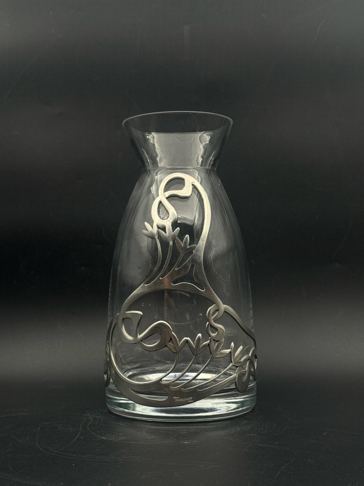 Les Potstainiers Hutois Glass And Pewter Decanter