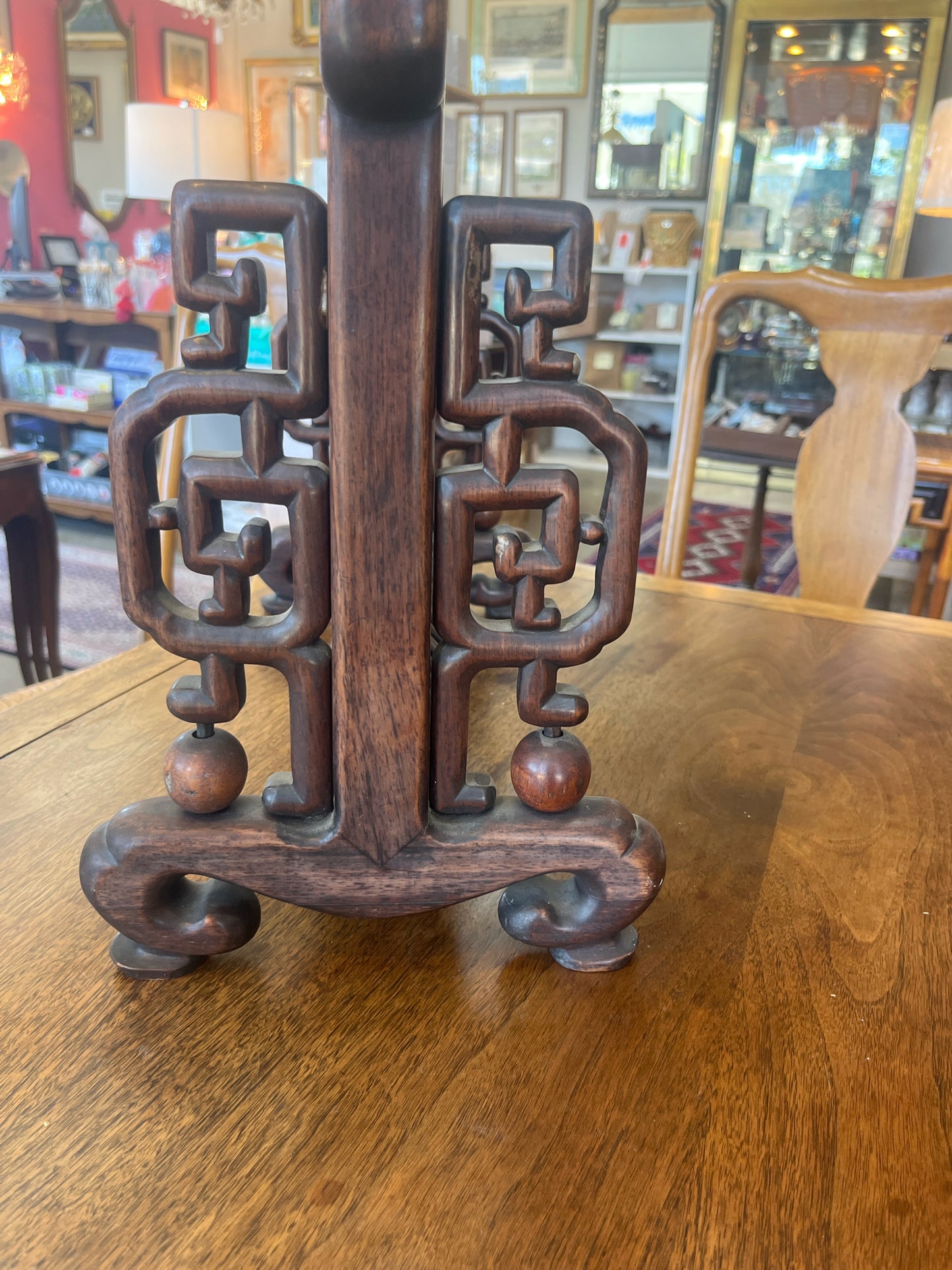 Chinese Hardwood Dressing Table Mirror