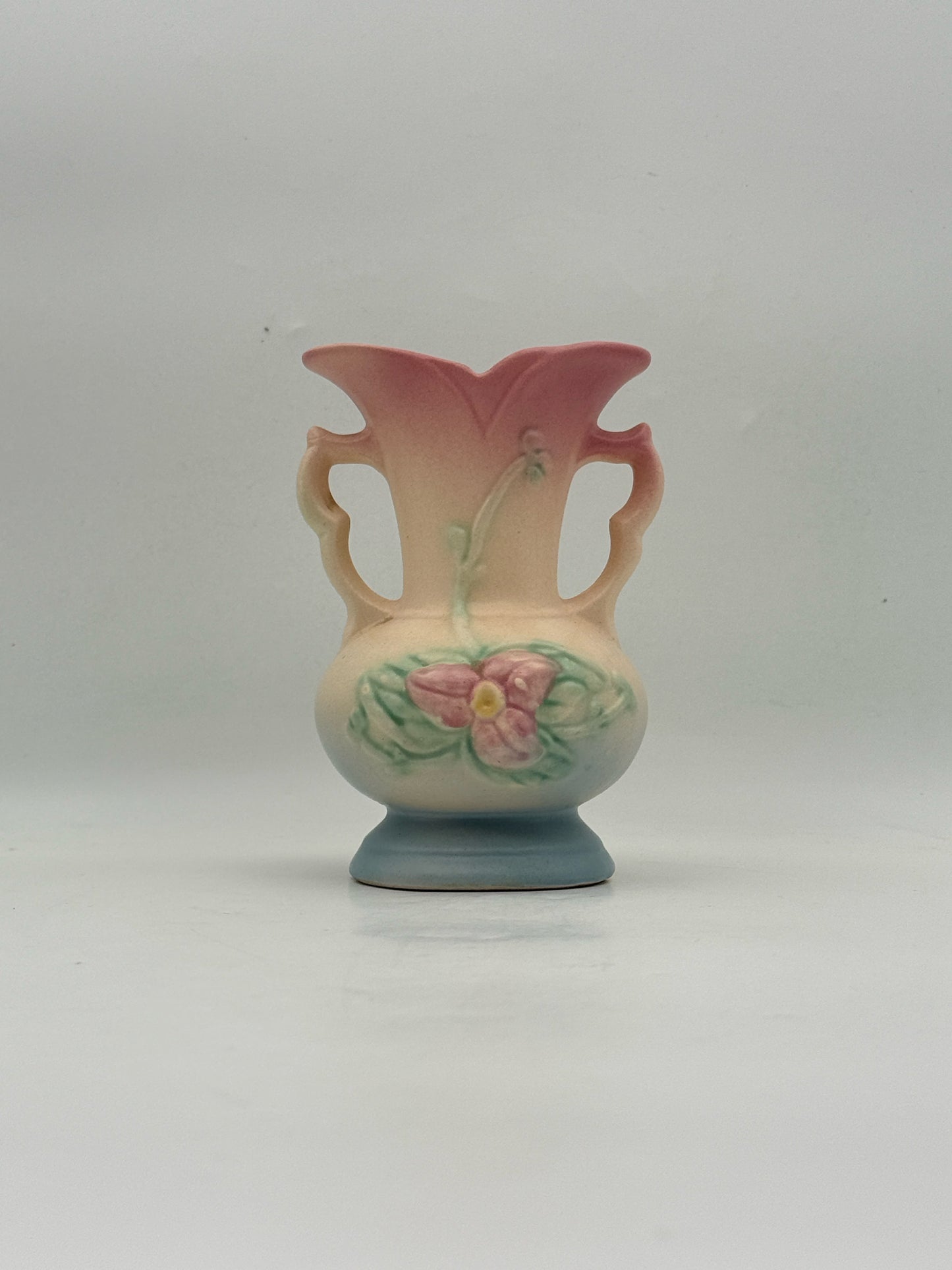 Vintage Hull Double Handle Pink Vase