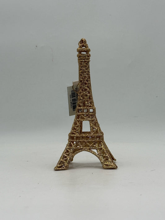 Gold Glitter Eiffel Tower Holiday Ornament