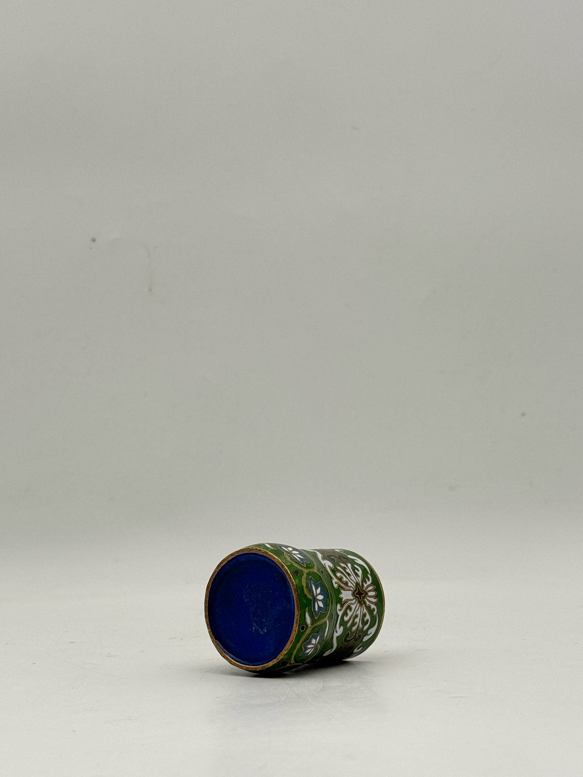 Green Cloisonne Lidded Jar