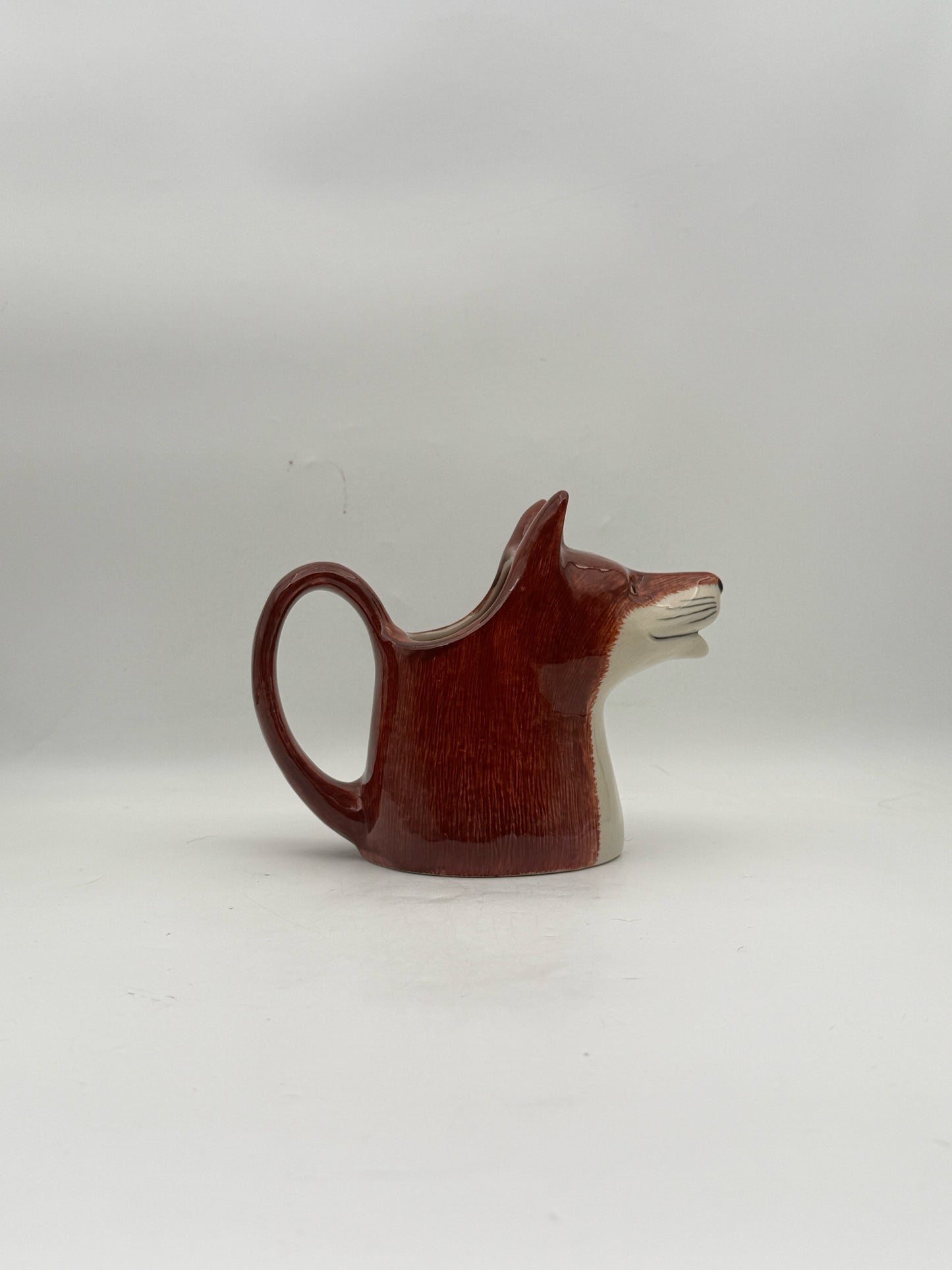 Quail Handpainted Fox Pitcher