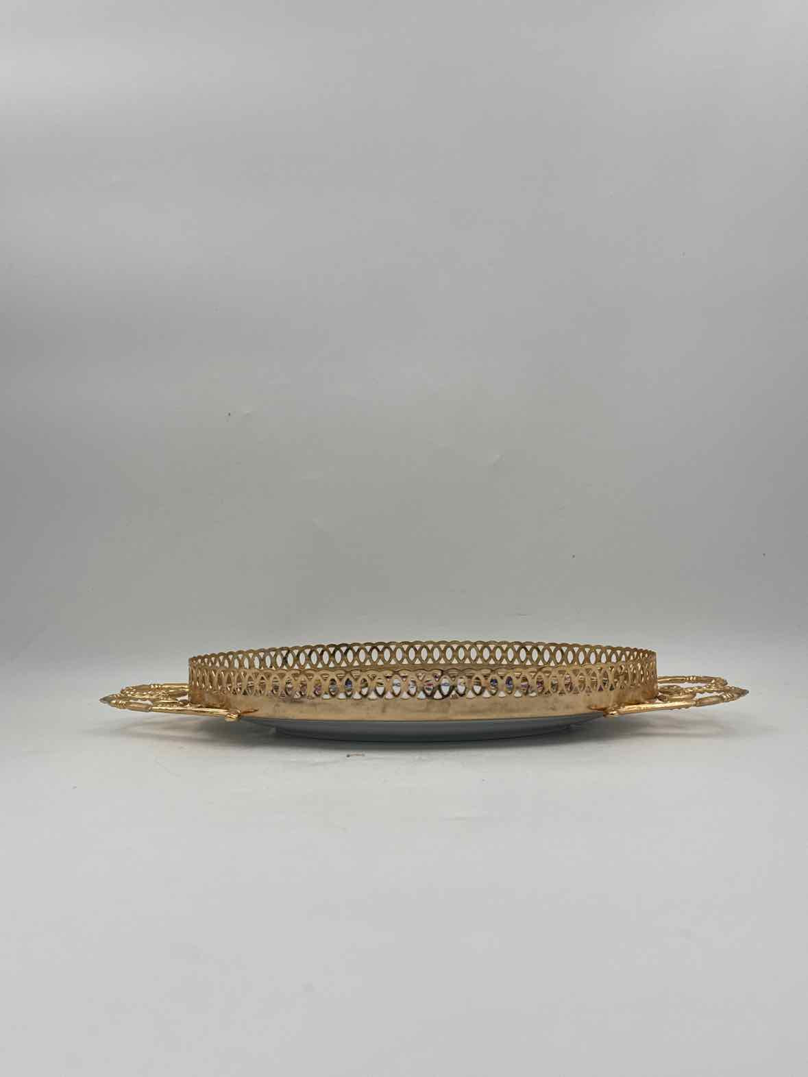 Italian Gilt Mounted Porcelain Tray