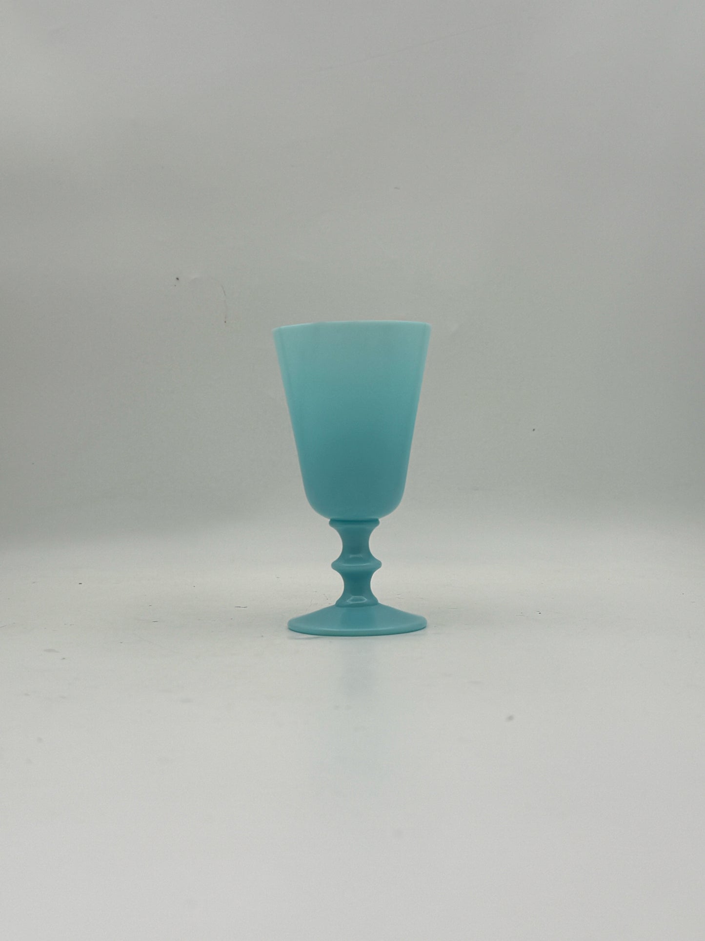 Vintage Blue Opaline Milk Glass Wine Glasses- Set Of 10