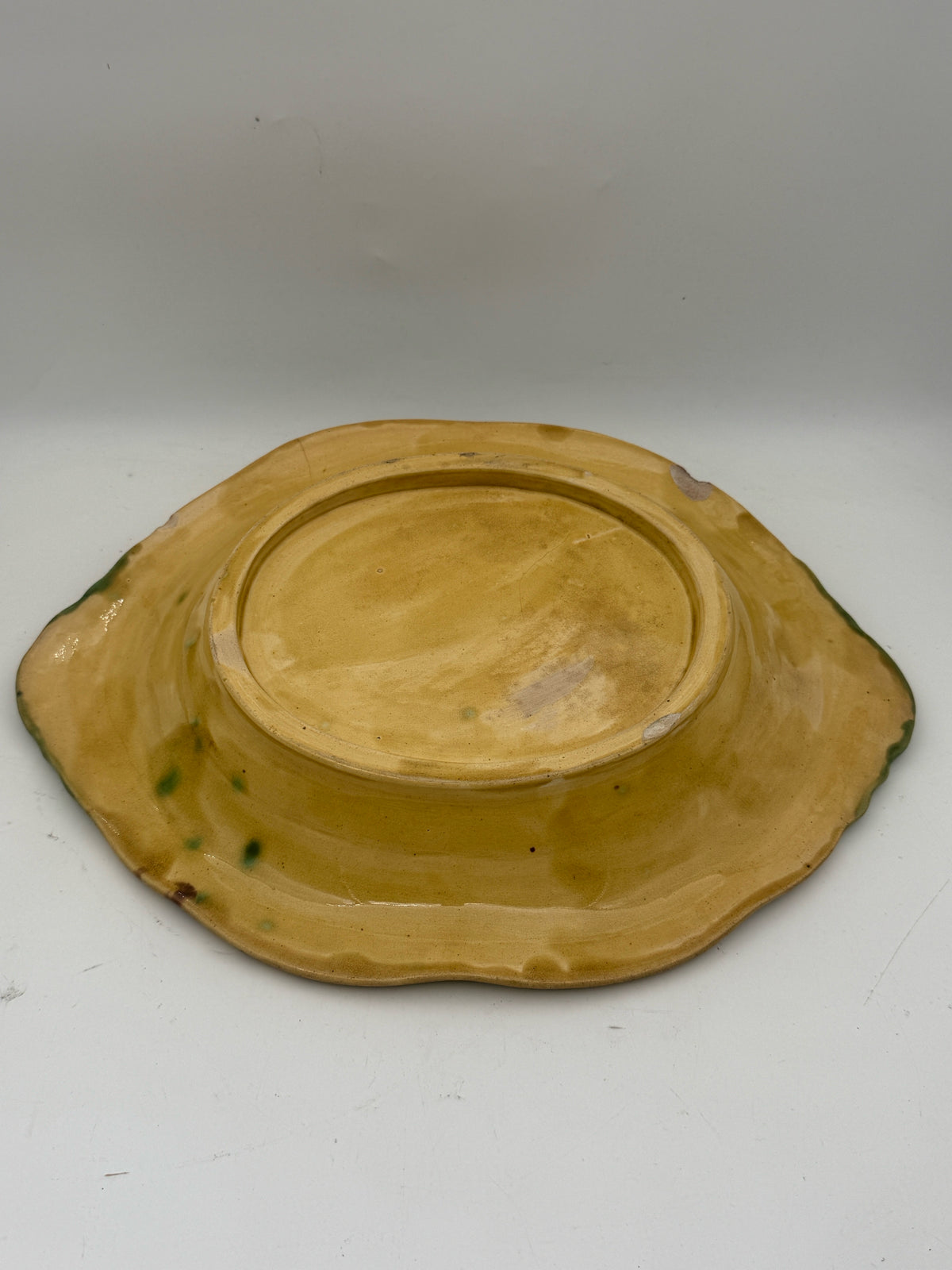 Antique Majolica Flat Serving Platter