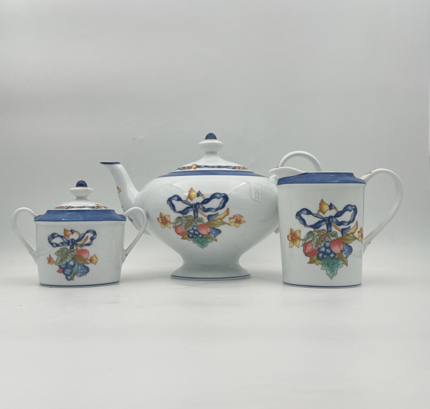 Bernardaud "Borghese" Teapot Sugar And Creamer Set