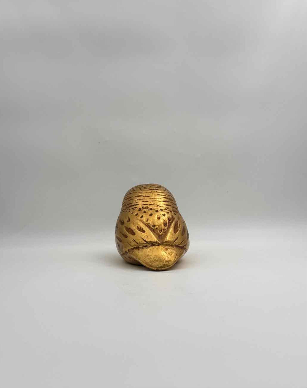 Vintage Mid Century Gold Leaf Owl Figurines Mama Baby Owl Set Decor