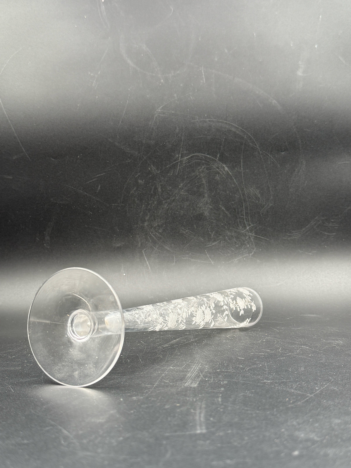 Etched Glass Bud Vase
